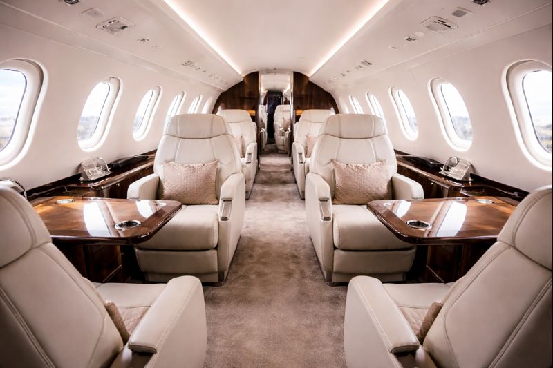 Luxury private jet interior